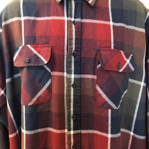 Vintage David Taylor Men's Plaid Long Sleeve Casual Button Up Collared Shirt XL - Picture 7 of 8